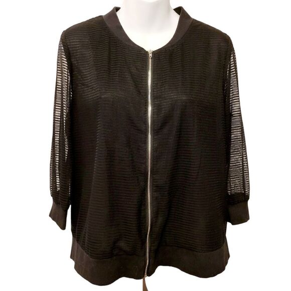 2/$20 Vintage Y2K Black Casual Zip Up Top Jacket Size: Small - Picture 2 of 7